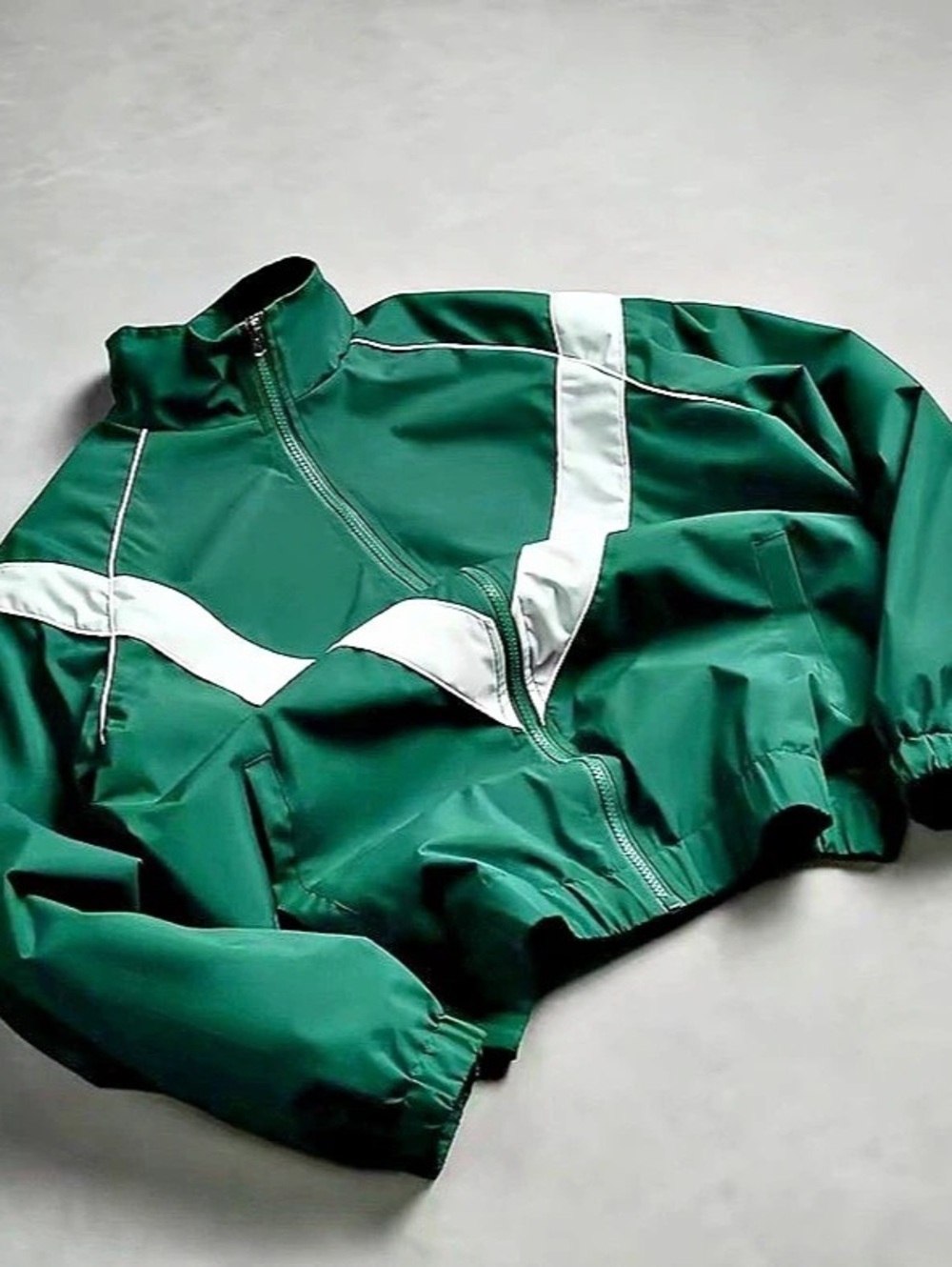 Retro Stand Collar Color Block Windbreaker vintage 90s inspired